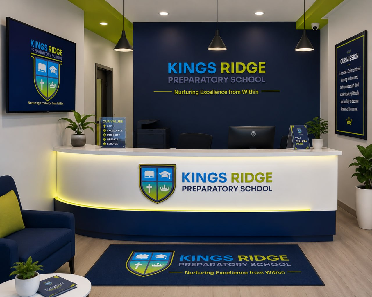Kings Ridge Preparatory School reception area